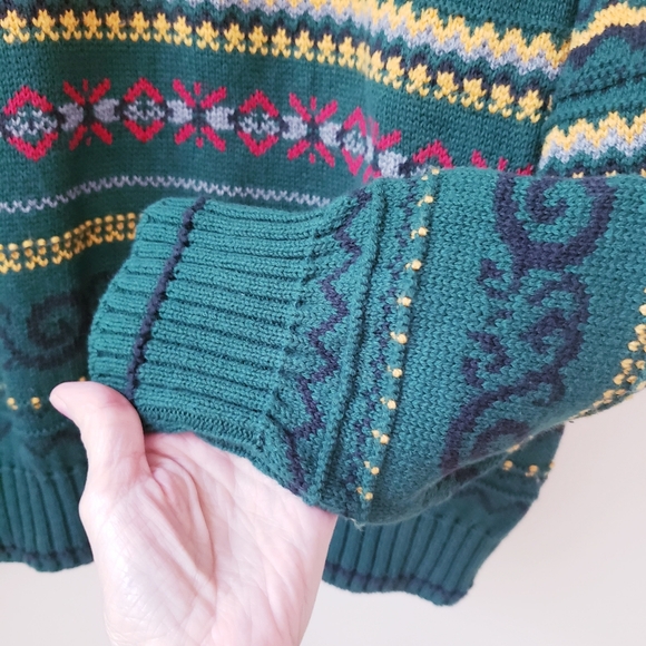 Vintage Adina Green Patterned Sweater - Picture 7 of 15